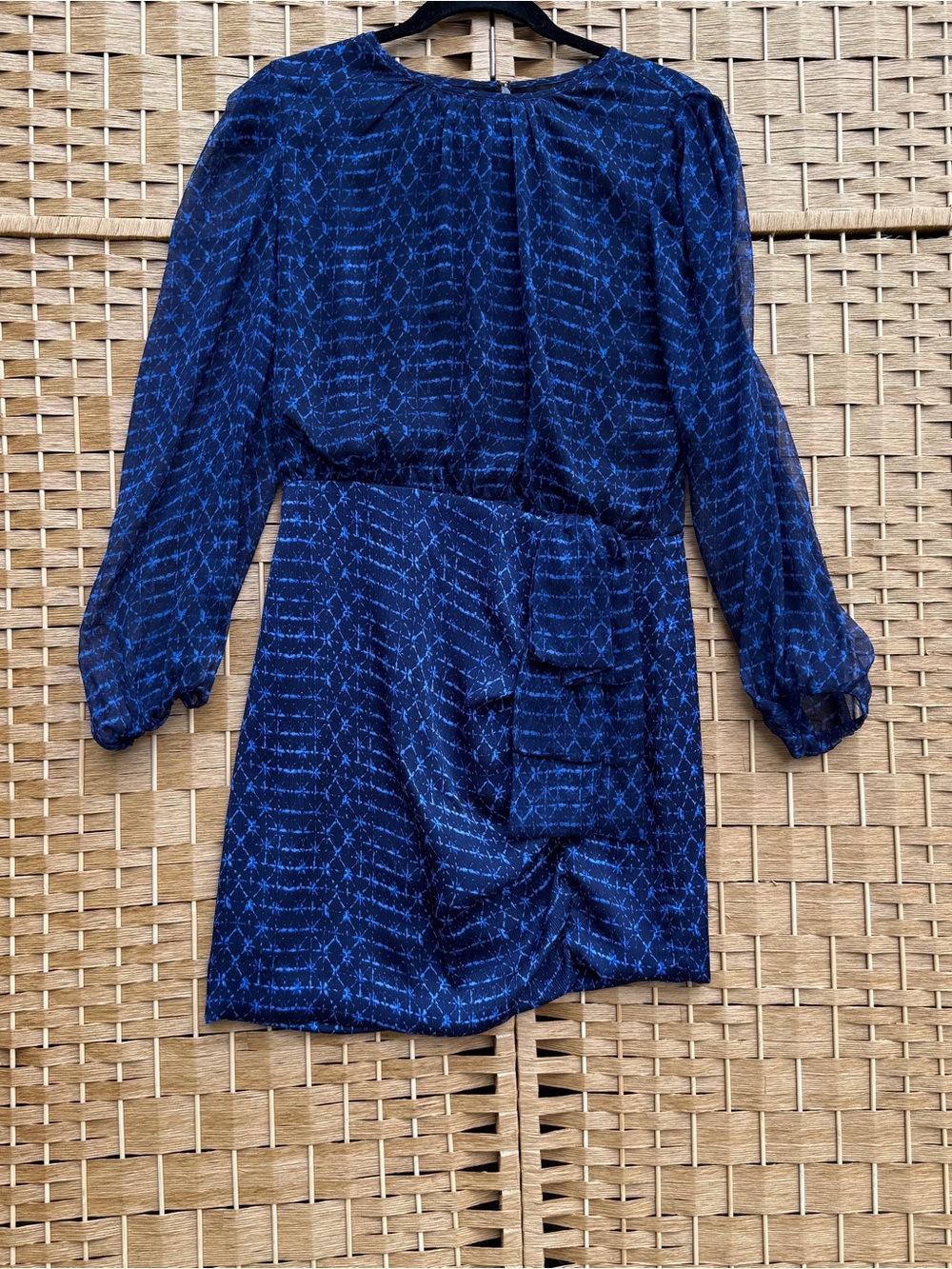 Misa Los Angeles Amber Sheer Sleeve Mini Dress Midnight Mix Women’s Size Medium